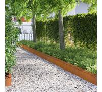 Lawn Edging Steel Black 10pc 103x22cm Garden Border Minimalist Rust DurableSteel