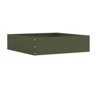 Lawn edging steel olive green 50x50x13cm square border for modern garden patios