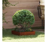 Lawn Edging Weathering Steel 40x40x13cm Square Steel Border Rusty Finish Modern
