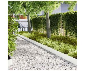 Lawn Edging White Cold Rolled Steel 100x20cm 50pcs Heavy Duty Outdoor Border Set