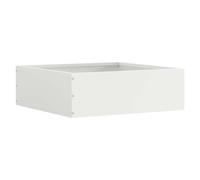 Lawn Edging White Steel 40x40x13cm Outdoor Square Garden Border Edge Durable DIY