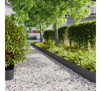 vidaXL Lawn Edgings 10 pcs Black 20x103 cm Cold-rolled Steel garden edging