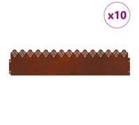 Lawn Edgings 10 pcs Rusty 103 x 0.05 x 22 cm Weathering Steel