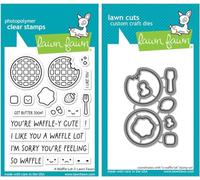 Lawn Fawn A Waffle Lot - Clear Stamps & Dies - Two Item Bundle