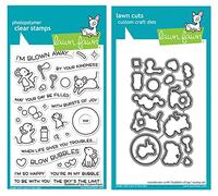 Lawn Fawn Bubbles of Joy 4x6 Clear Stamp Set and Coordinating Dies, Bundle of 2 Items (LF2500, LF2501)