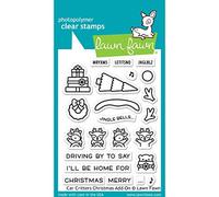 Lawn Fawn Car Critters Christmas Add-On 3X4 Clear Stamp Set