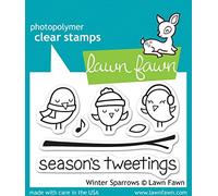 Lawn Fawn - Clear Acrylic Stamps - Winter Sparrows by Lawn Fawn