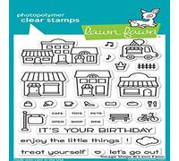 Lawn Fawn Clear Stamp Set Village Shops Set of 32 | 4" x 6"
