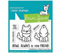 Lawn Fawn Clear Stamp Set-Wolf Before 'n Afters