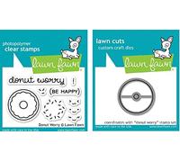 Lawn Fawn Donut Worry Clear Stamp and Die Set - Includes One Each of LF1136 Stamp & LF1137 Die - Bundle Of 2