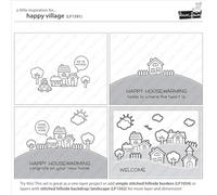 Lawn Fawn Happy Village 4X6 Clear Stamp Set