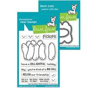 Lawn Fawn How You Bean? Pickle Add-On 3"x4" Clear Stamp Set, Coordinating Pickle Add-on Dies, 2 Item Bundle