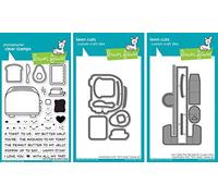 Lawn Fawn - Let's Toast - Stamp and Dies Set - Let's Toast Stamp, Die and Pull Tab Add-On Die - 3 Item Bundle