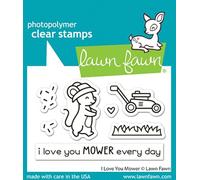 Lawn Fawn LF3750 I Love You Mower 2X3 Clear Stamp Set