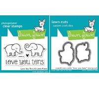 Lawn Fawn Love You Tons Clear Stamp and Steel Die Set - Includes One Each of LF598 (Stamp) & LF600 (Die) - Custom Set by Lawn Fawn