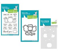 Lawn Fawn Pick of The Patch 3"x4" Clear Stamp Set, Coordinating Dies, Coloring Stencil, Bundle of 3 Items