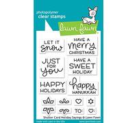 Lawn Fawn Shutter Card Holiday Sayings 3X4 Clear Stamp Set