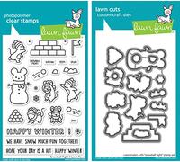 Lawn Fawn - Snowball Fight - Stamps Set and Dies Set - 2 Item Bundle