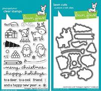 Lawn Fawn Toboggan Together Clear Stamp and Die Set - Includes One Each of LF976 (Stamp) & LF977 (Die) - Bundle Of 2