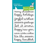 Lawn Fawn Winter Scripty Sentiments 4"x6" Clear Christmas Stamps LF1773