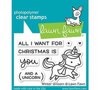 Lawn Fawn Winter Unicorn 2X3 Clear Stamp Set