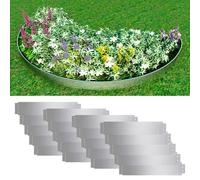 Lawn Fence 20 pcs Galvanised Steel 100x20 cm Berkfield Home Silver One Size