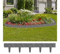 Lawn Fence Outdoor Borders Edges Fencing Stone Look Plastic 41 pcs vidaXL