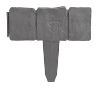 Lawn Fence Outdoor Borders Edges Fencing Stone Look Plastic 41 pcs vidaXL