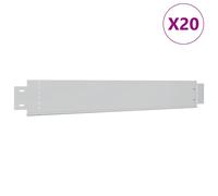 Set of 10 Flexible Lawn Fence Galvanised Steel 100 x 14 cm