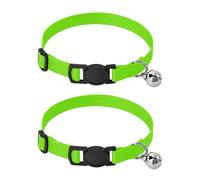 Lawn Green Chartreuse Solid Color Pure Plain Collar for Small Dogs Adjustable Girl and Boy Collar 2 Pack