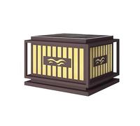 Lawn Landscape Lamps Outdoor Waterproof, Exterior Pillar Lamp Square Metal e Post Light Square Landscape Lanterns for Porch, Garden, Front Yard