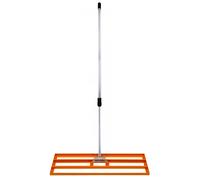 Lawn Leveller 100cm Levelling Rake Lute Steel 2m Extendable Handle Green Orange