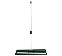 Lawn Leveller 100cm x 32cm Levelling Rake Lute Heavy Duty Lightweight Galvanised Steel Aluminium Green 1.2 - 1.9m Extendable Handle Easy Grip Landscaping Garden Tool Grass Soil Artificial Turf Compost
