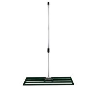 Lawn Leveller 100cm x 32cm Levelling Rake Lute Heavy Duty Lightweight Galvanised Steel Aluminium Green 1.2-1.9m Extendable Handle Easy Grip Landscaping Garden Tool Grass Soil Artificial Turf Compost
