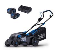 Lawn Mower bc-mp380-x 38cm with 2x 4.0Ah batteries dual charger IXES Scheppach