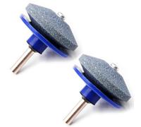 Lawn Mower Blade Sharpener 2Pcs Garden Tool Sharpener Stone Sharpening Tool Drill Attachment for Multiple Shear Blades For Rotary Lawn Mower Lawn Edgers Tool Most Power Drill Hand Drill