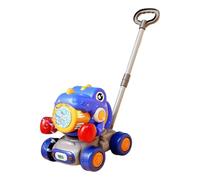 Lawn Mower Bubble Machine - Dinosaur Push Toy, ABS Blower System, Lightweight Rolling Design | Preschool Play Equipment, Travel School Home Adventure Setup Perfect Kids Outdoor Indoor Fun