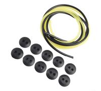 Lawn Mower Fuel Tank Grommet Set with 2 Holes Rubber Gasket Connector 12 Pieces Including Yellow Fuel Line Pipe Black Fuel Hose for Brush Trimmer Garden Equipment Parts Replacement