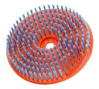 Lawn Mower Nylon Road Cleaning Brush with Bristles and Adapter for Outdoor Pavement and Driveway Maintenance, Orange, 25.5 x 25.5 cm(D)