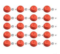 Lawn Mower Part Plastic Cover Accessory with Protective Gasket and Nut, Multi-Angle Adjustable Head for Grass Trimmers and Brush Cutters, Plastic and Metal Construction in Orange(20sets)