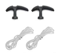 Lawn Mower Pull Starter Handle And 1M Rope Cord For Replacement Kit For Trimmers For Strimmers Chainsaws Petrol Scooters For Mini Motos, 2 Sets Black White