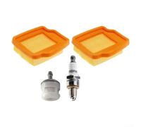 Lawn Mower Tune Up Kit for KM94 KM94R KM94RC SP92 CSP92 TC - Air Fuel Filter and Spark Replacement Parts - Orange Plastic Maintenance Accessories Set