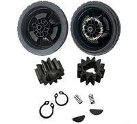 Lawn Mower Wheels, 8-Inch 2-Pack Replacement Kit with Drive Gear, High-Strength Plastic Construction, Easy Installation for Smooth Operation, Fits HRN216 Series Models(rear wheels + gears)