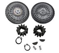 Lawn Mower Wheels 8 Inch Diameter 2 Inch Width with 12 Teeth Drive Gear Kit Compatible with HRR216 HRS216 HRT216 44710-VL0-L02ZB 42710-VE2-M02ZE Front and(2 rear wheels)