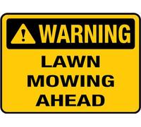 Lawn Mowing Ahead Sign 12”X8” Metal Signs Aluminum Sign Pre-Drilled Holes For Easy Mounting Indoor Or Outdoor Use For Fence Door Or Gate