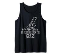 Lawn Mowing Humor Just Here for the Grass Yard Design Tank Top