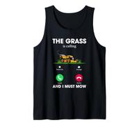 Lawn Mowing Humor The Grass is Calling Yard Work Design Tank Top