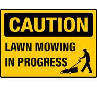 Lawn Mowing In Progress Sign 12X8 Inch Aluminum Uv Ink Printed For House And Business