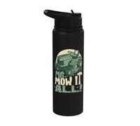 Lawn Mowing Mower Dad Mr Mow it All Landscaper Gardener Gift Stainless Steel Insulated Water Bottle