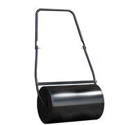 Lawn Roller Black Steel 60x40x37.5cm 38L Water/Sand Fillable U-Handle Heavy Duty